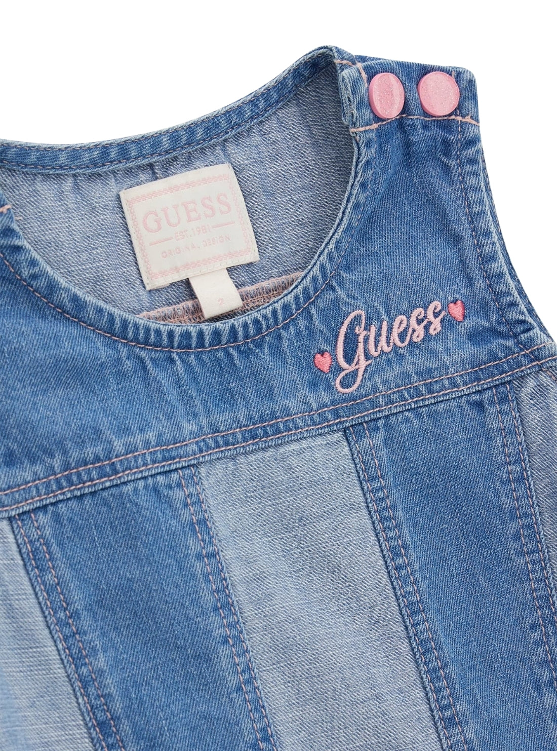 GUESS Kids Blue Denim Sleeveless Dress (2-7) K6GK06D7850 Detail View