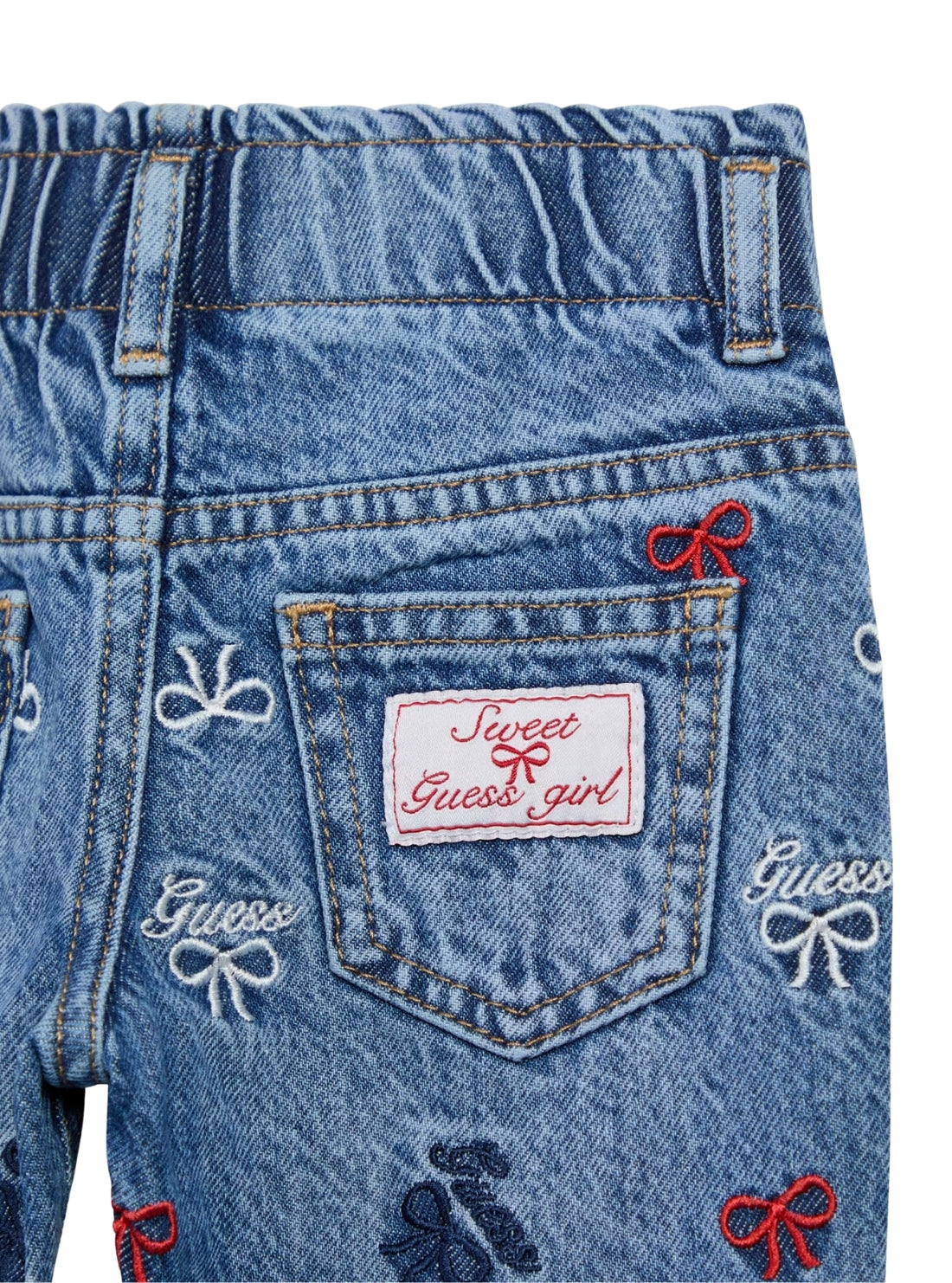 GUESS Kids Blue Embroidered Denim Pants (2-7) K6RA03D45E0 Detail View