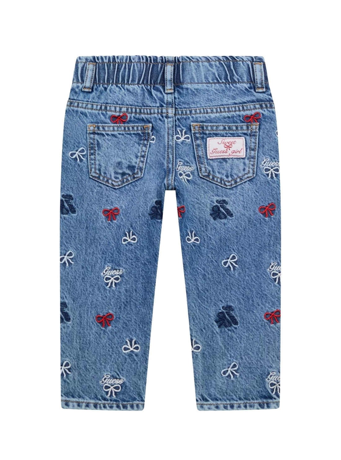 GUESS Kids Blue Embroidered Denim Pants (2-7) K6RA03D45E0 Back View