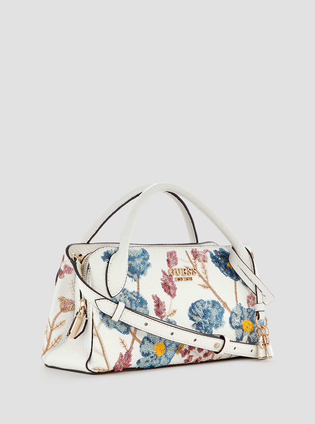 GUESS Women's Floral Zaria Girlfriend Satchel Bag KF733005 Side View