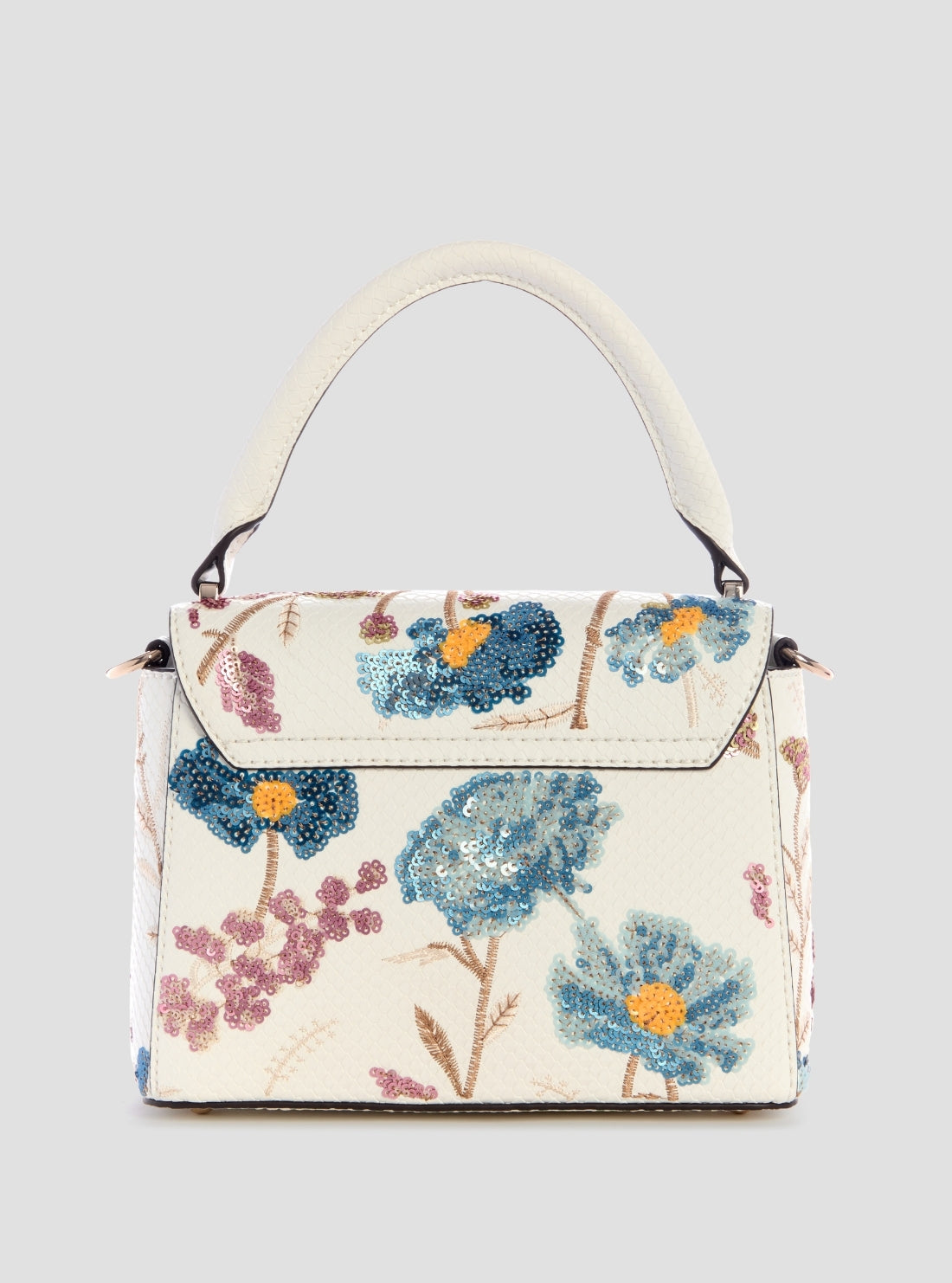 GUESS Womens Floral Zaria Mini Top Handle Bag KF733020 Back View