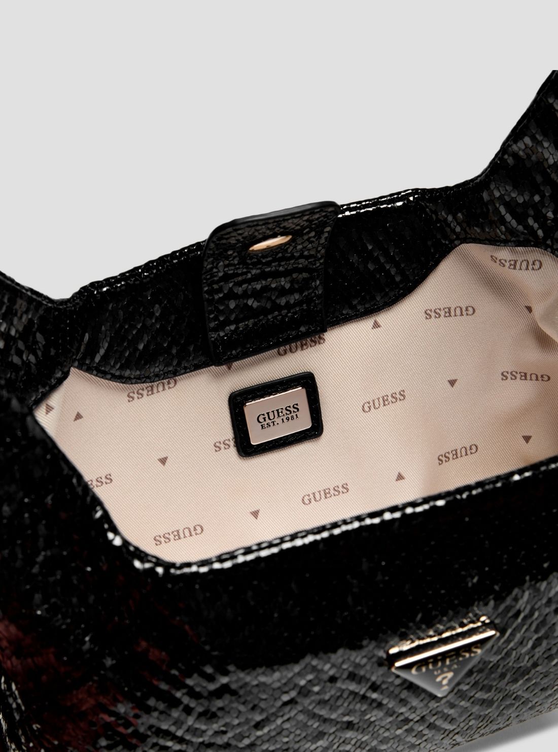 GUESS Womens Black Jewels Top Handle Pouch Bag KG224874 Detail View3