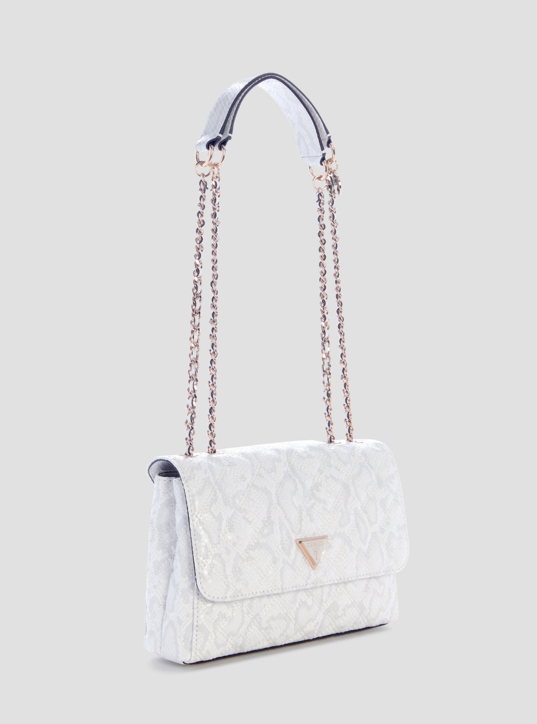 GUESS Womens Off-White Giully Convertible Flap Bag KG967320 Side View