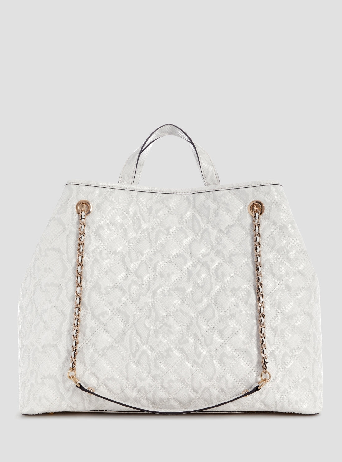 GUESS Womens Off-White Giully Large 2 In 1 Tote Bag KG967329 Back View