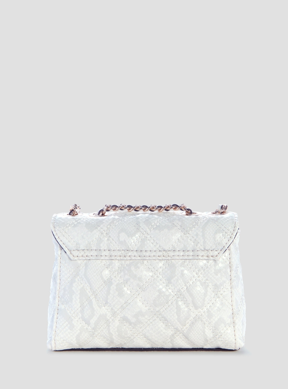 GUESS Womens Off-White Giully 2 Mini Compartment Flap Bag KG967374 Back View