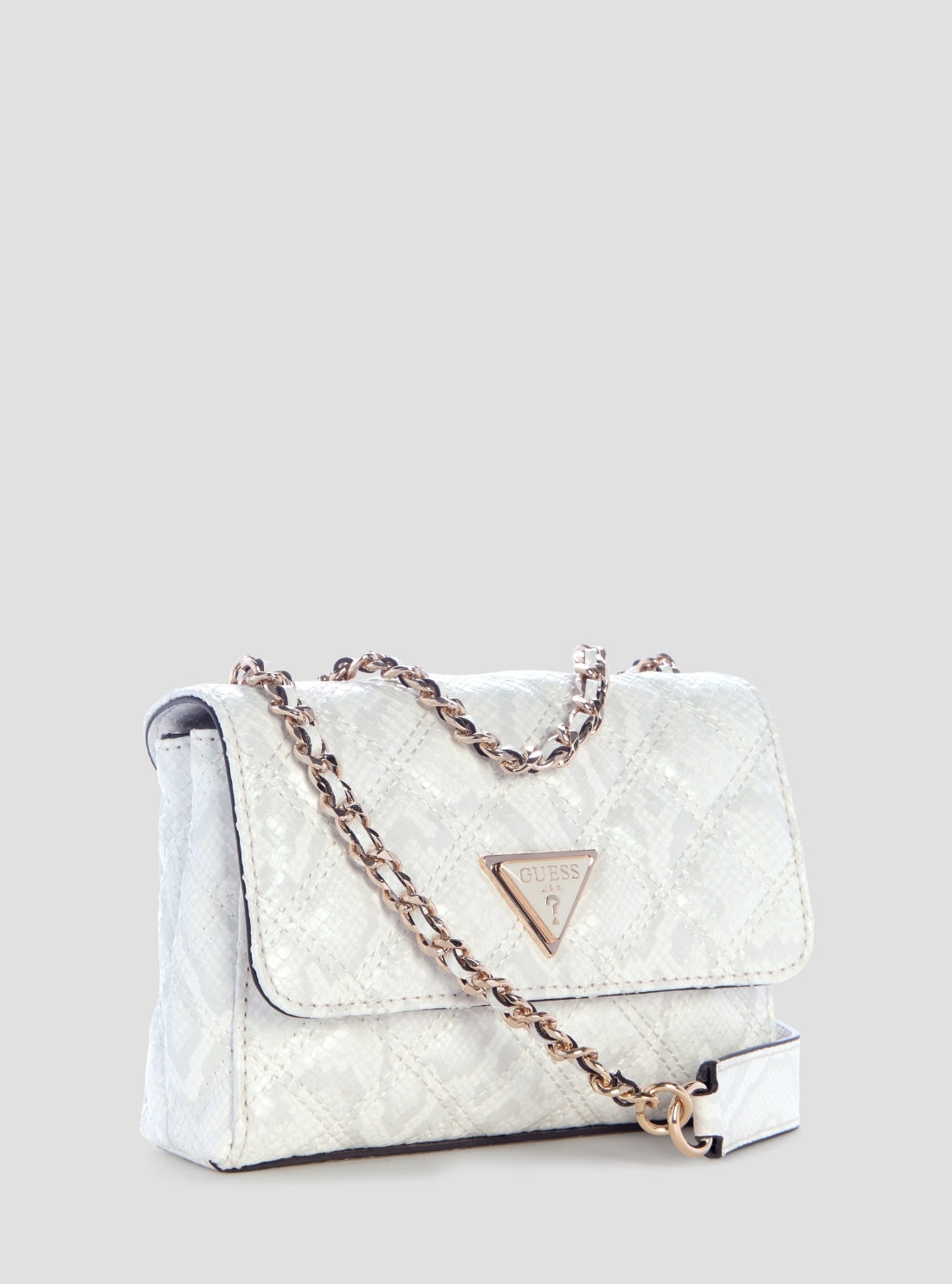 GUESS Womens Off-White Giully 2 Mini Compartment Flap Bag KG967374 Side View