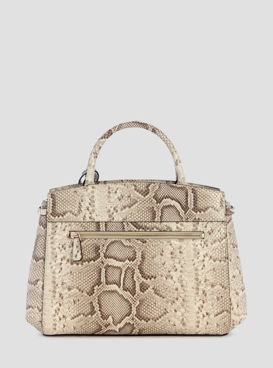 GUESS Womens Snake Skin Print Melinda Compartment Satchel Bag KG993306 Back View