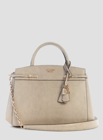 Taupe Melinda Triple Compartment Satchel Bag KL993306 Front View