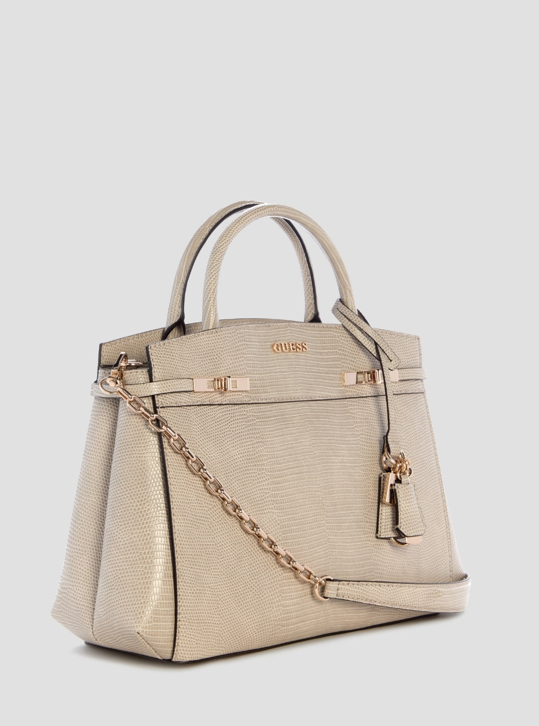 Taupe Melinda Triple Compartment Satchel Bag KL993306 Side View