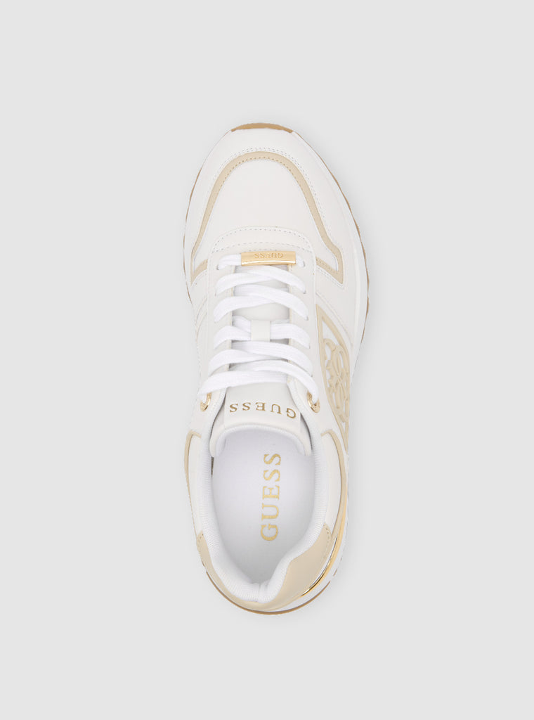 White Beige Koyaa Sneakers | GUESS