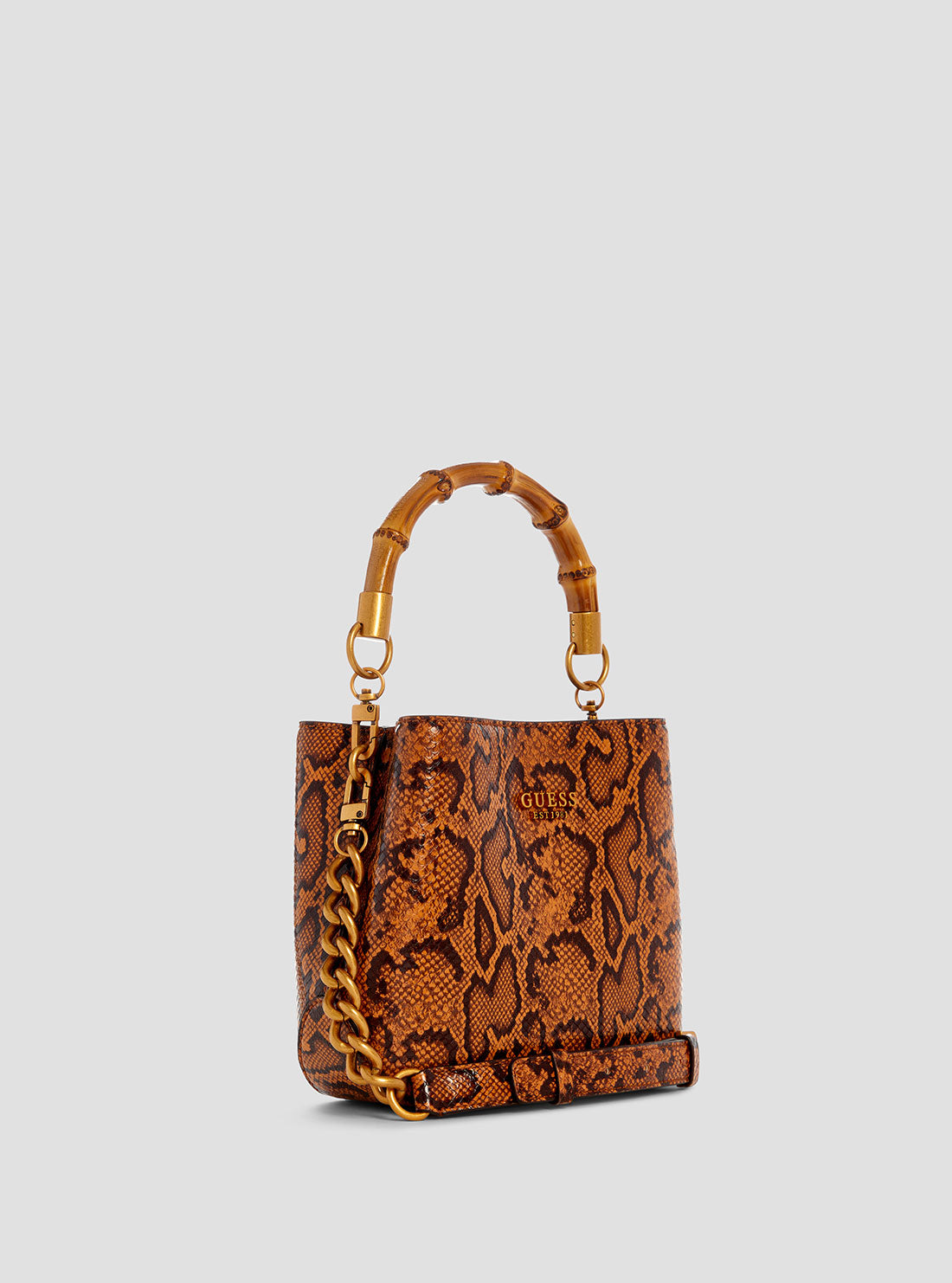 Brown Snake Print Eire Bucket Bag