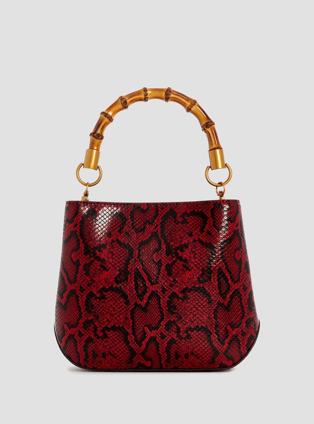 Red Snake Print Eire Bucket Bag