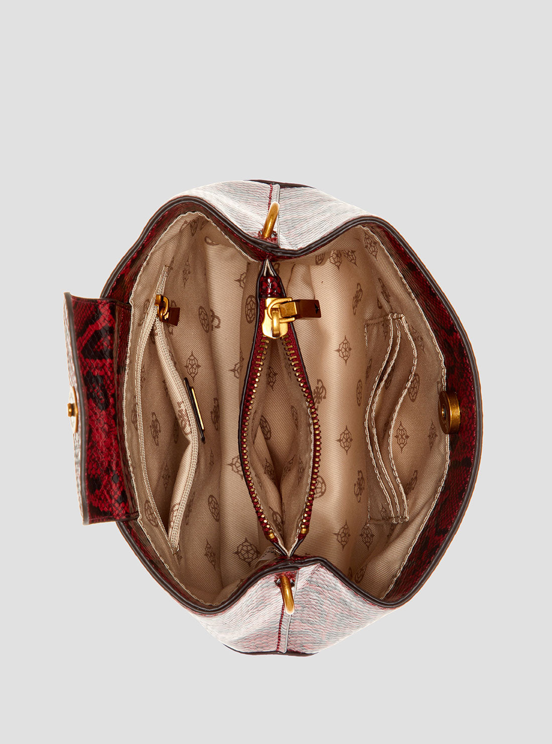 Red Snake Print Eire Bucket Bag