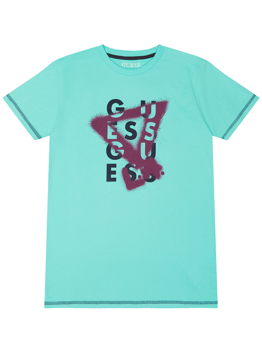GUESS Pool Blue Logo T-Shirt (7-16) front view