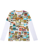 GUESS Photo Collage Long Sleeve T-Shirt (7-16) front view