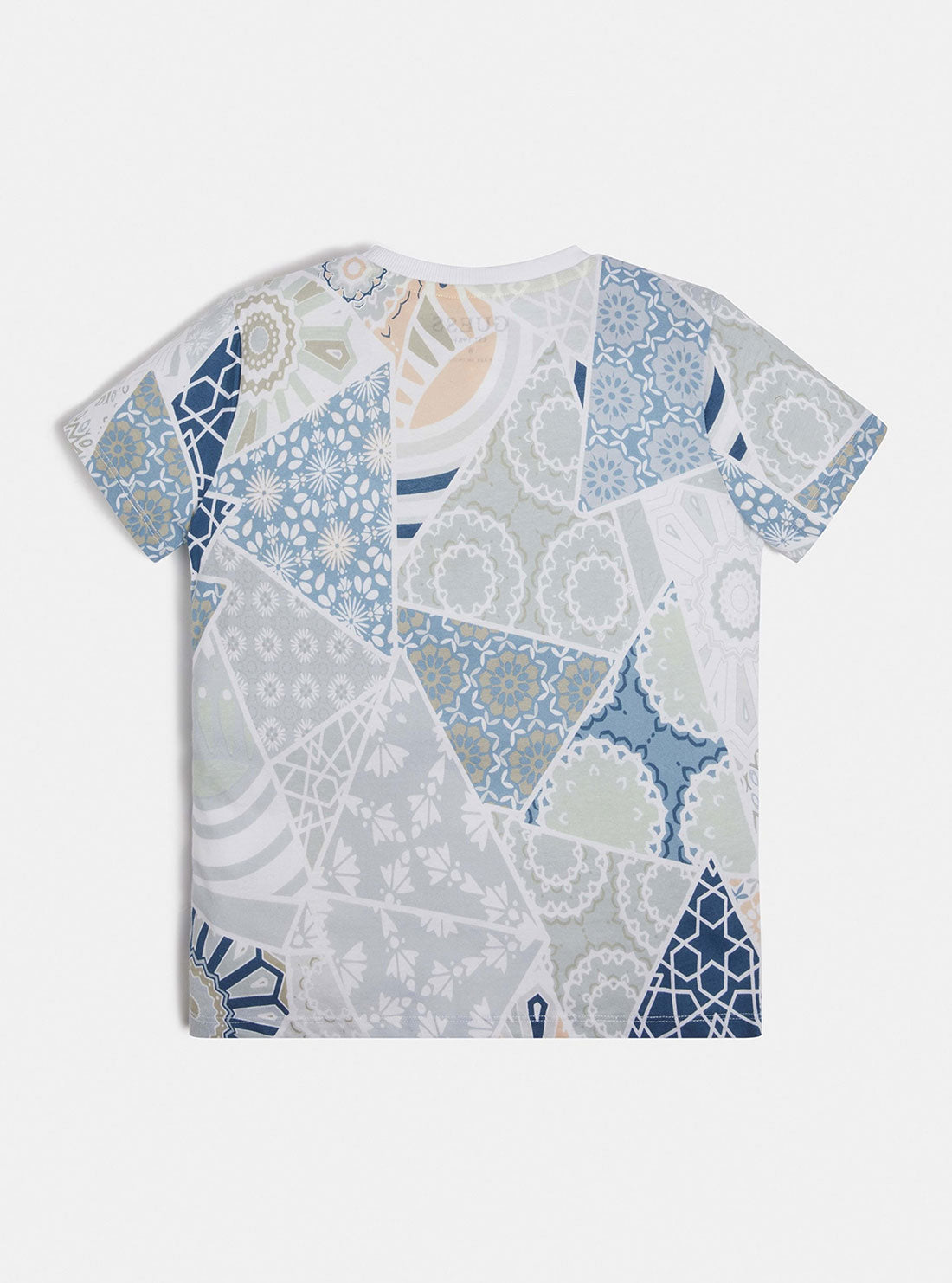 Boy's Blue Tile Print T-Shirt back view