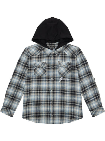 Black Flannel Long Sleeve Shirt (7-16)