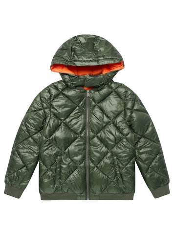 Green Hooded Bomber Jacket (7-16)