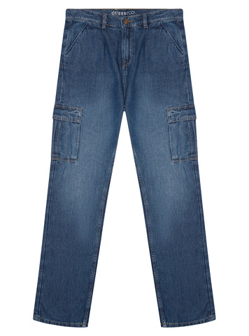 Blue Denim Cargo Pants (7-16)
