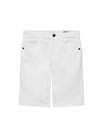 GUESS Kids Eco White Bull Denim Shorts (7-16) L4RD11WE620 Front View