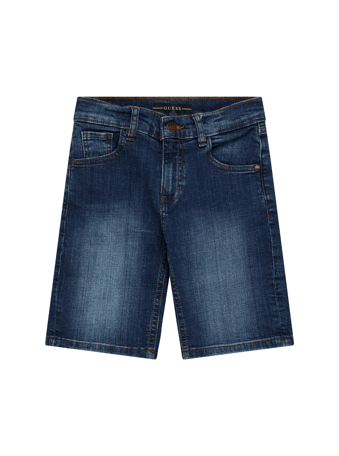 GUESS Kids Blue Stretch Denim Shorts (7-16) L4RD12D52Z0 Front View