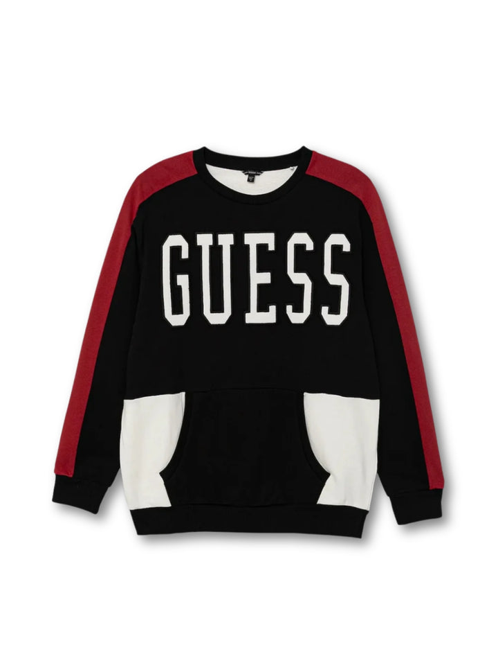 GUESS Kids Black Long-Sleeve Active Top (7-16) L5BQ01KAX74 Front View