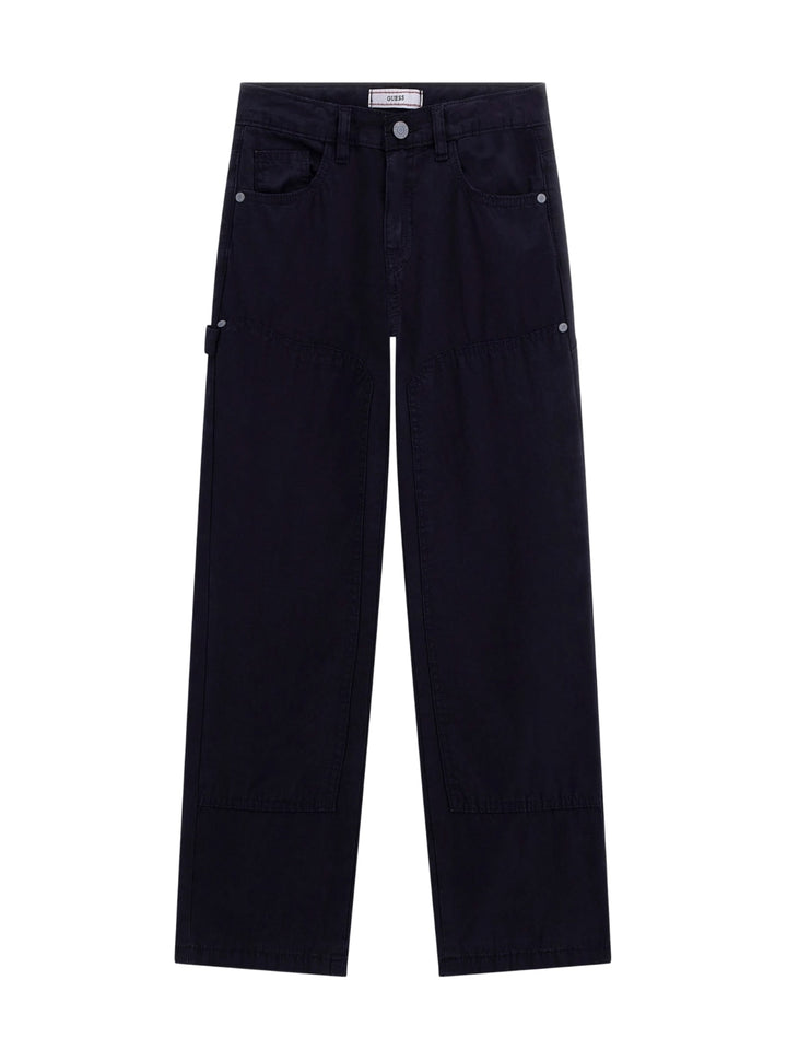 GUESS Kids Blue Rigid Oversize Carpenter Pants (7-16) Front View