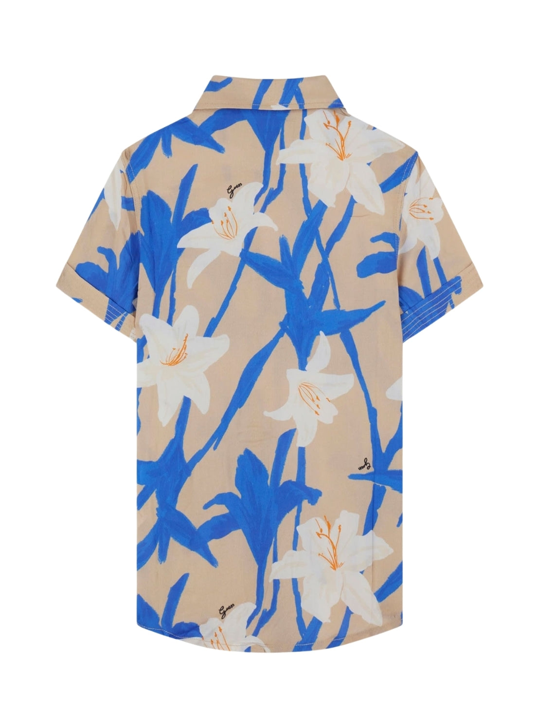 GUESS Kids Blue Viscose Floral Shirt (7-16) L5GH02WG5V0 Back View