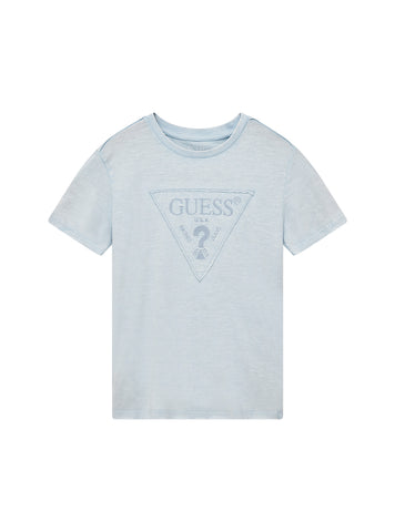 GUESS Kids Eco Blue Garment Dye T-Shirt (7-16) L5GI02K6XN4 Front View