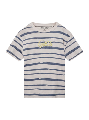 GUESS Kids Blue Multi Striped T-Shirt (7-16) L5GI16K8HM4 Front View