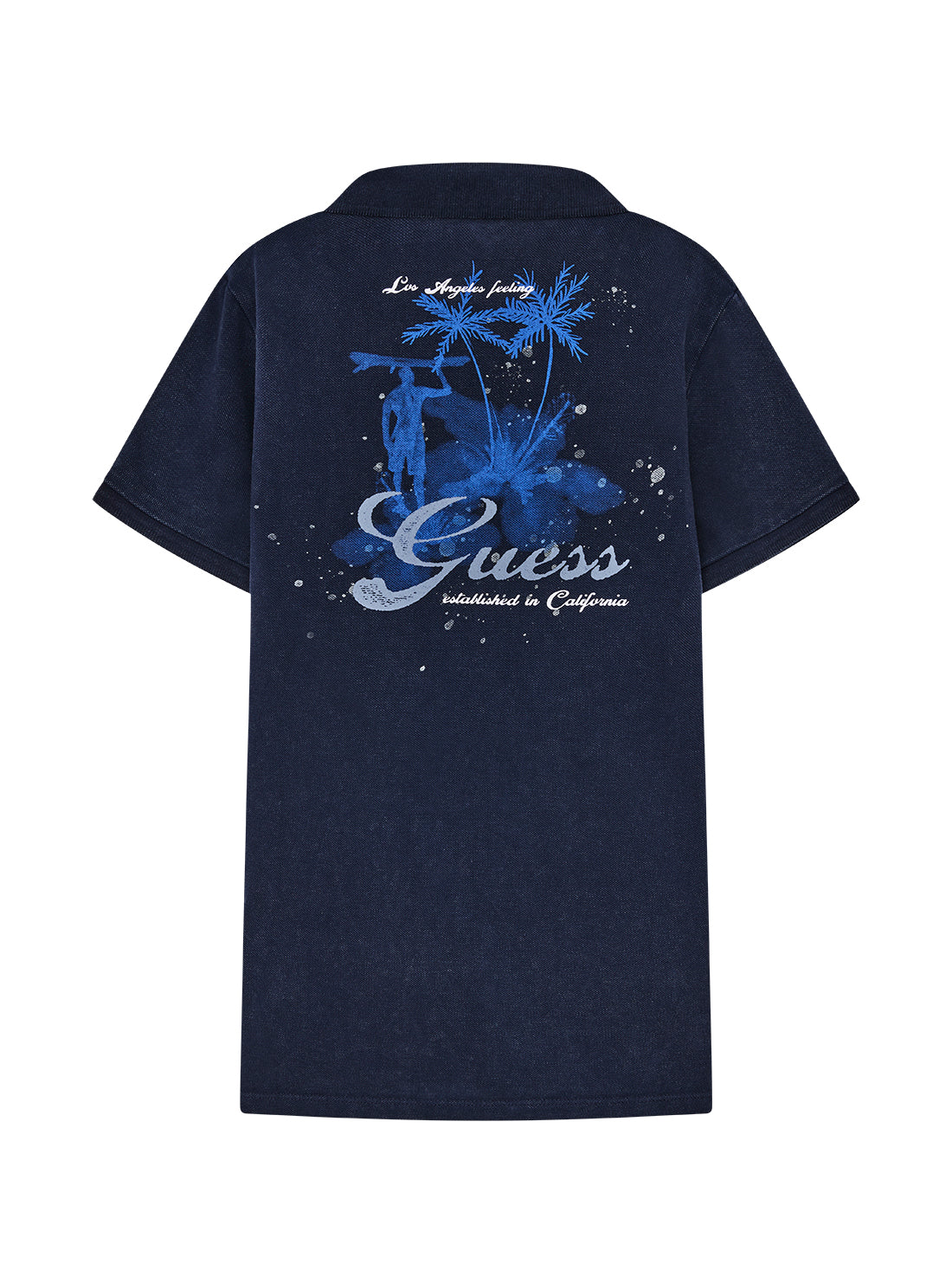 GUESS Kids Blue Piquet Polo Shirt (7-16) L5GP02KCLV0 Back View
