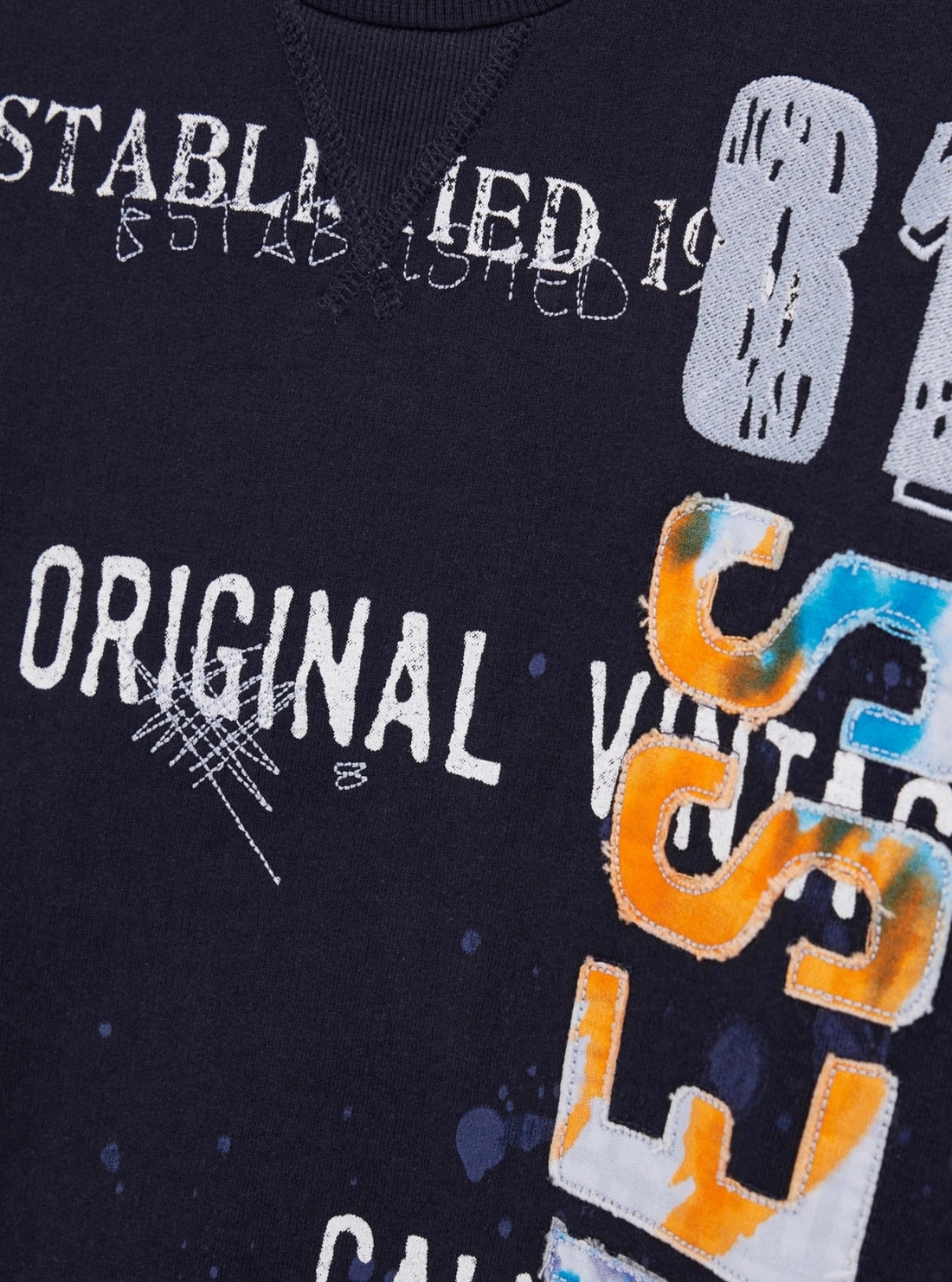 GUESS Kids Blue Printed Graphic Active Sweater Top (7-16) Detail View