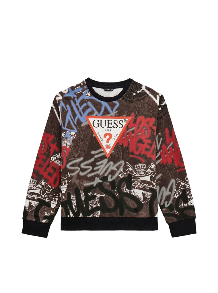 Graffiti Print Long Sleeve Active Top (7–16) | GUESS