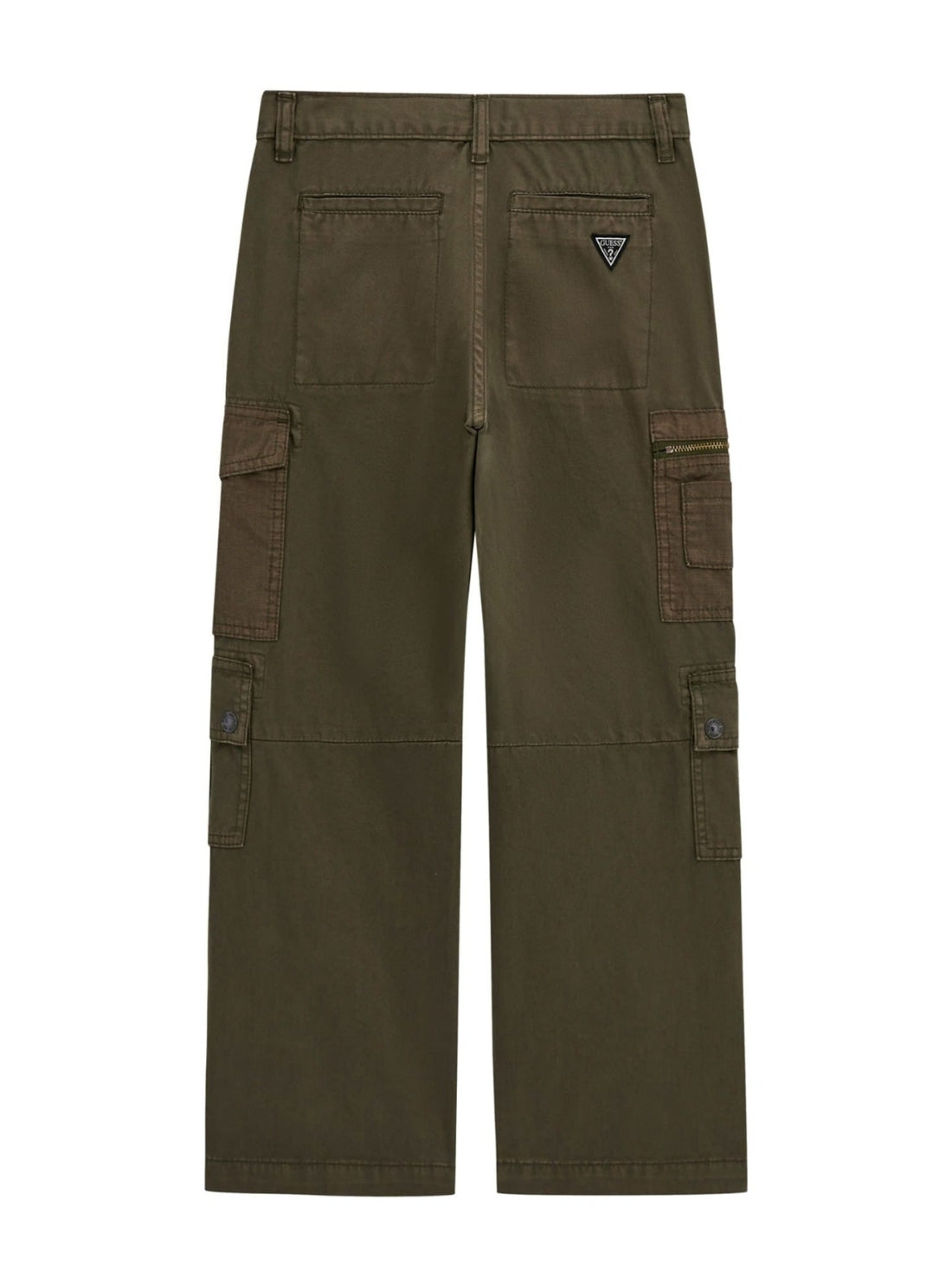 Green Rigid Gabardine Cargo Pants (7-16) | GUESS