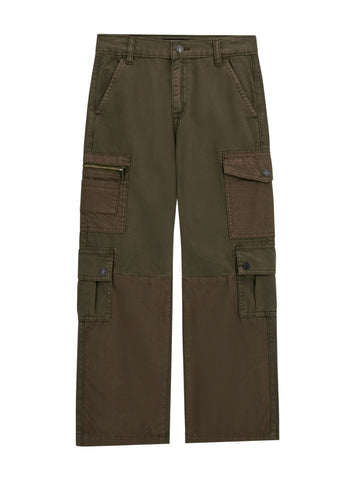 GUESS Kids Green Rigid Gabardine Cargo Pants (7-16) L5YB02W0130 Front view