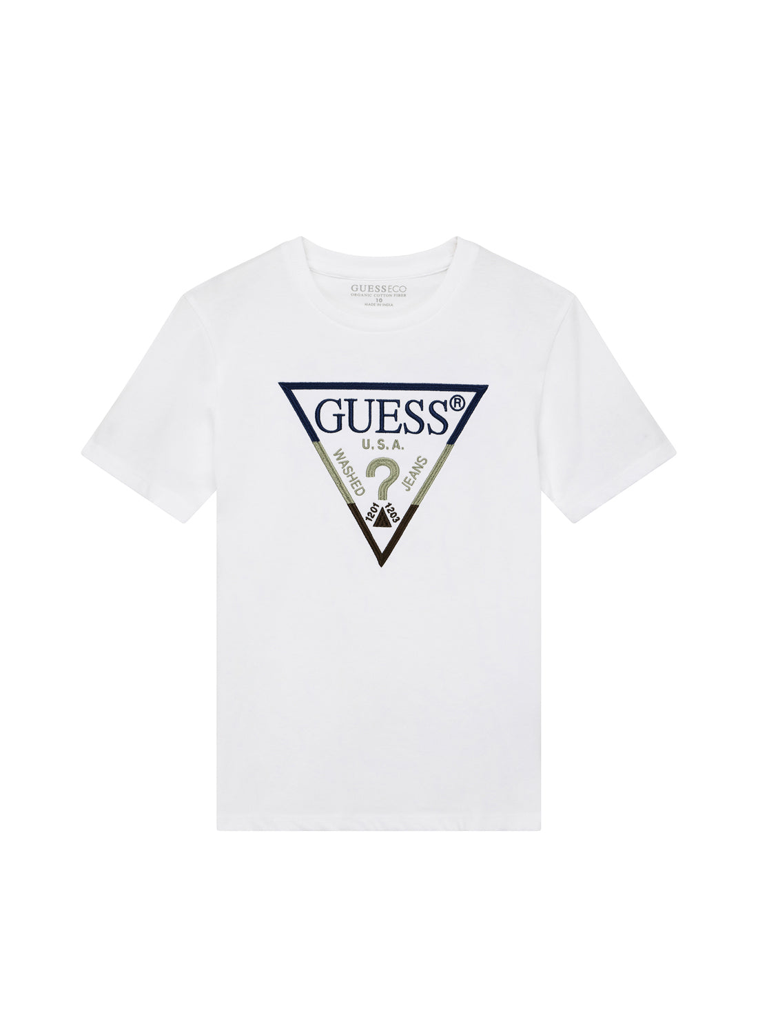 GUESS Kids White Short Sleeve Logo T-Shirt (7-16) L5YI07K8HM4 Front View