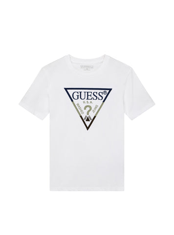 GUESS Kids White Short Sleeve Logo T-Shirt (7-16) L5YI07K8HM4 Front View