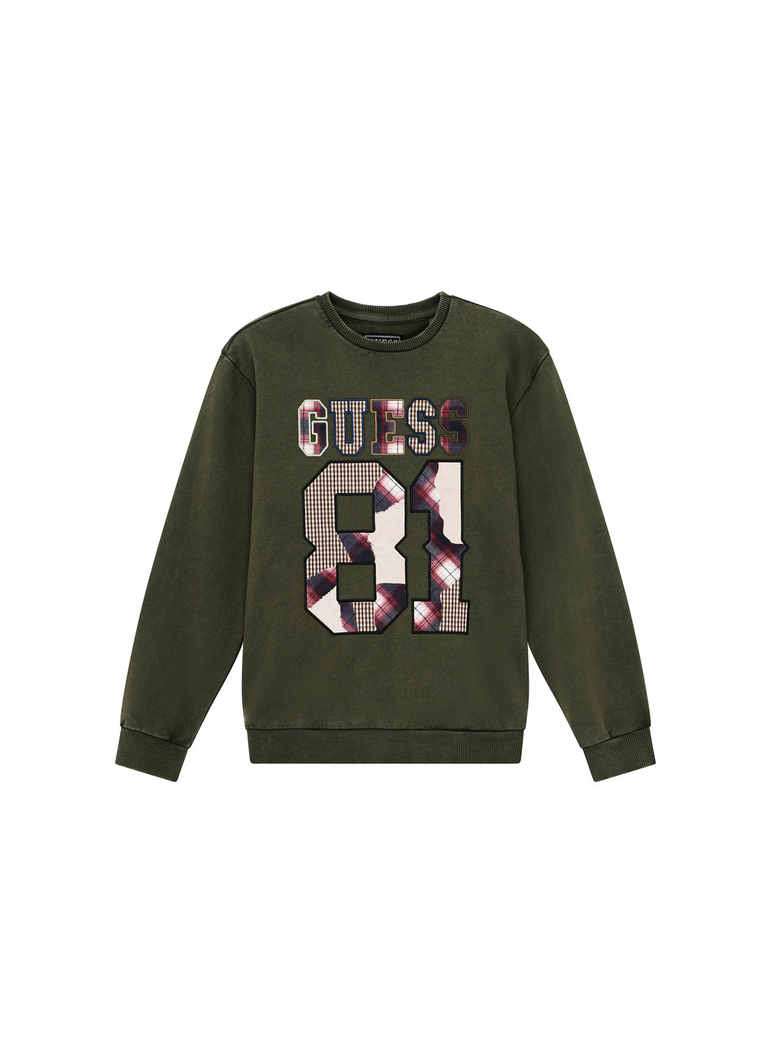 GUESS Kids Green 81 Logo Long Sleeve T-Shirt (7-16) L5YQ07KA6R4 Front View