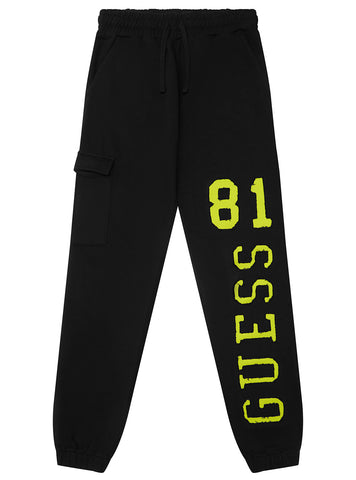 GUESS Kids Black Active Pants (7-16) L5YQ13KAD74 Front View