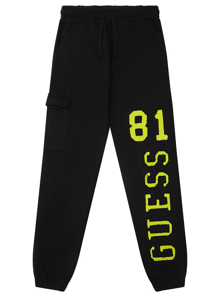 GUESS Kids Black Active Pants (7-16) L5YQ13KAD74 Front View