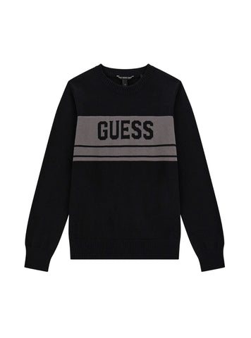GUESS Kids Black Long Sleeve Knitted Sweater (7-16) L5YR01Z0140 Front View