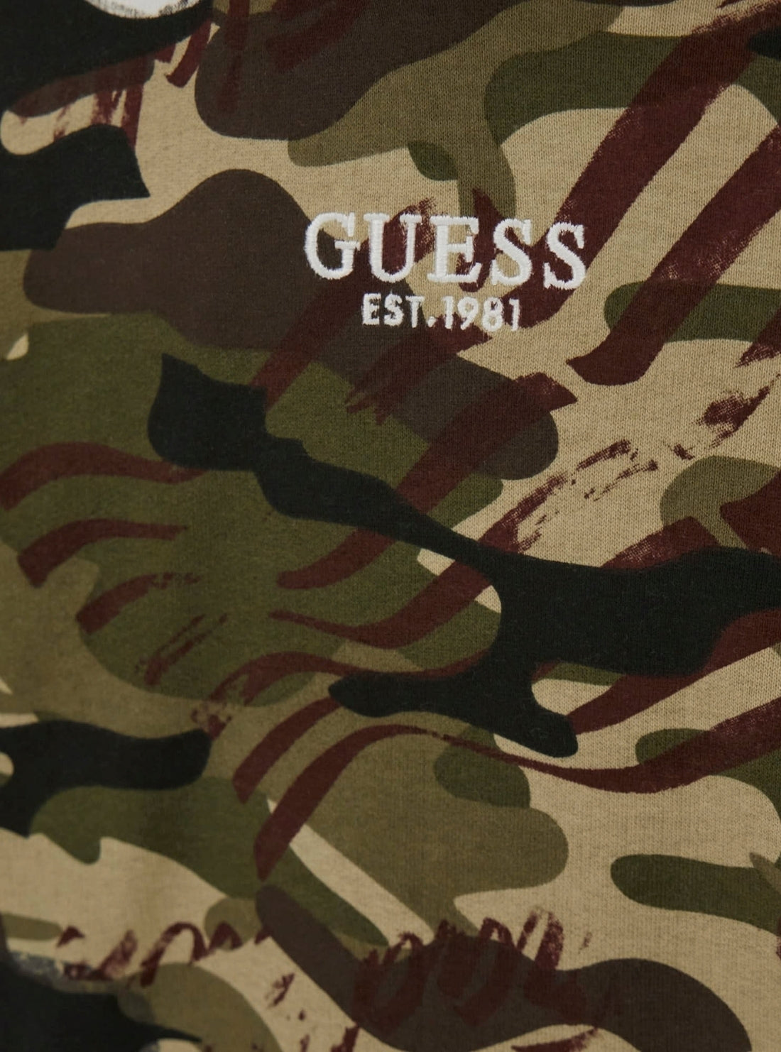 GUESS Kids Camo Vintage Graffiti Hoodie (7-16) L6BQ03K5918 Detail View