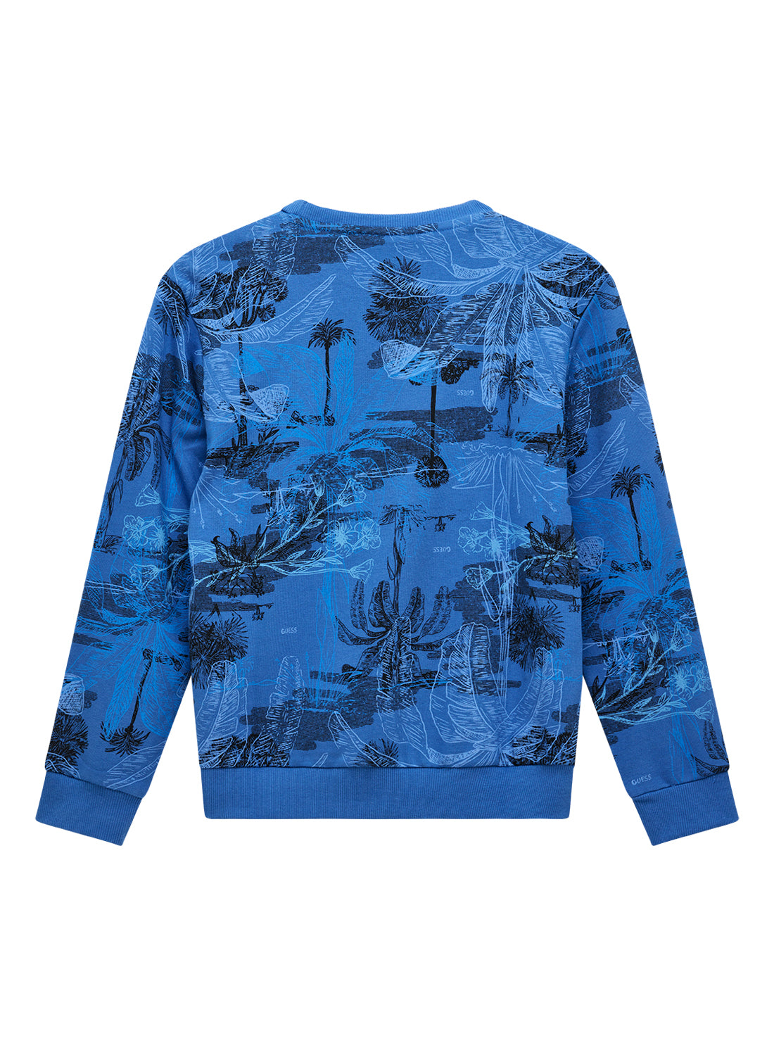 GUESS Kids Tropical Summer Blue Combo Sweatshirt (7-16) L6GQ06KA6R4 Back View