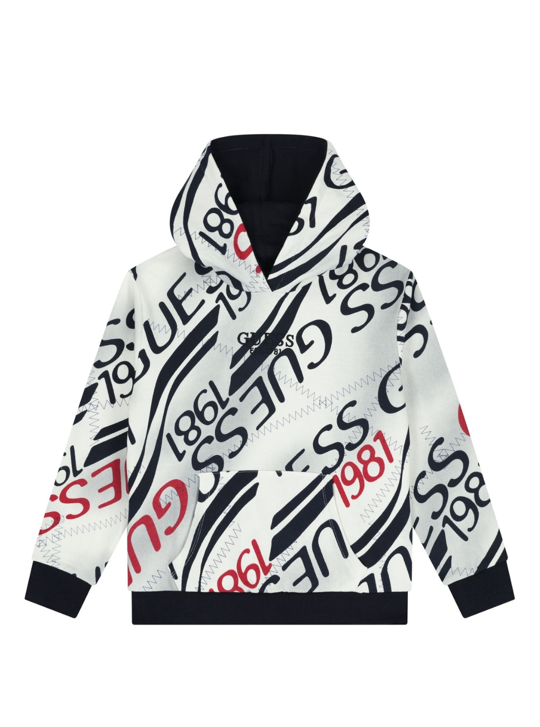 GUESS Kids Multi Hooded Logo Active Top (7-16) L6RQ00KA6R4 Front View_2
