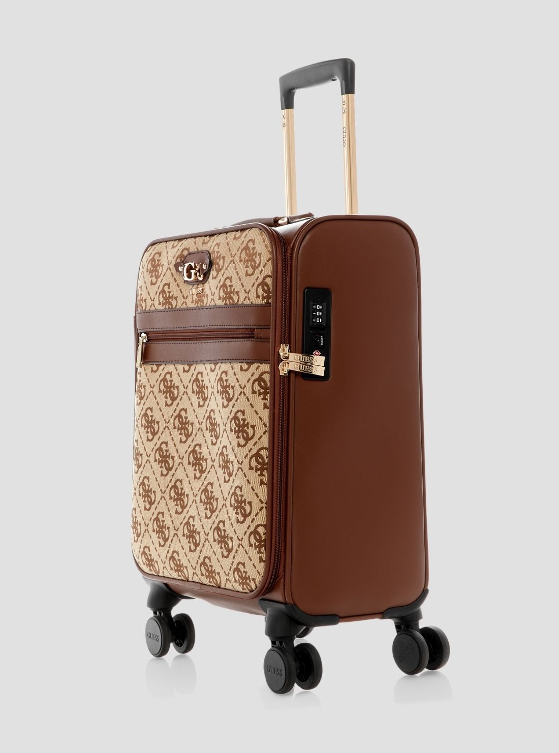 GUESS Suitcase Brown Logo Samantha 45cm Suitcase LB2313983 Side View