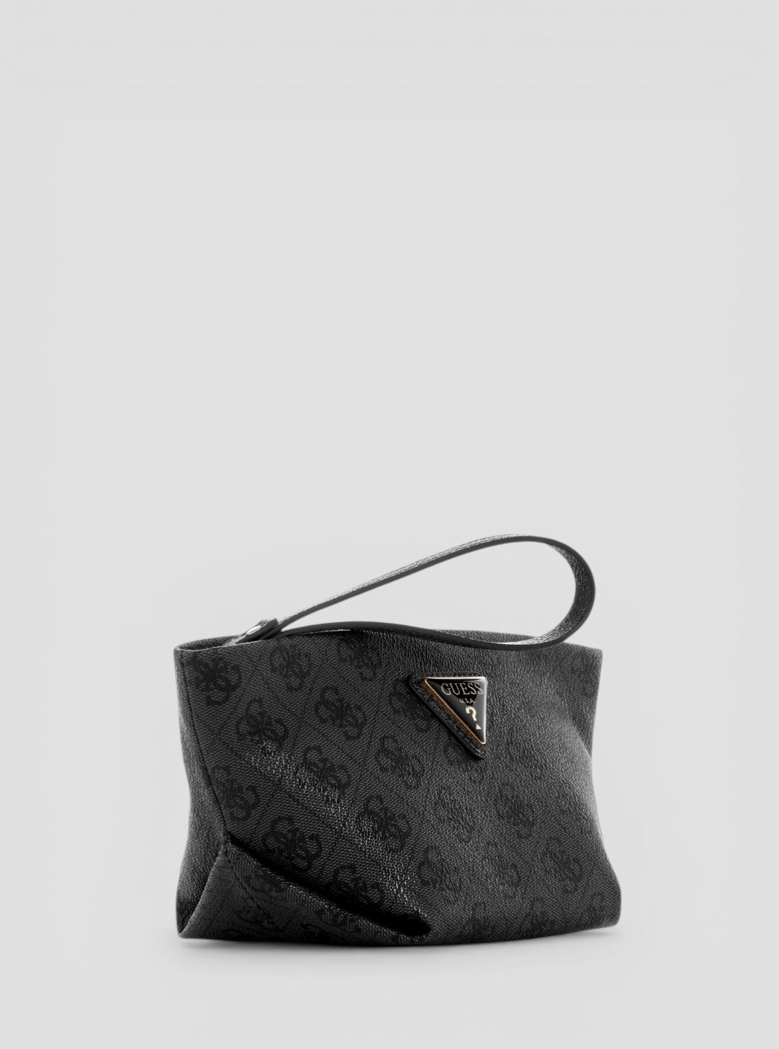 GUESS Accessories Black Logo Helina Top Zip Cosmetic Pouch LB9640005 Side View