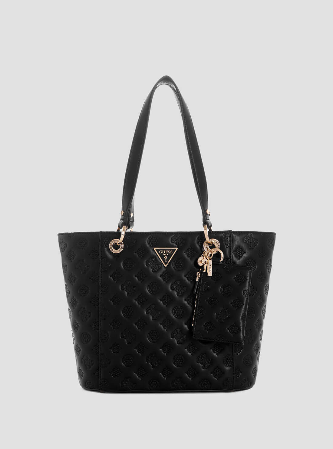 Women's Black Noelle La Femme Small Tote Bag | GUESS Handbags | front view