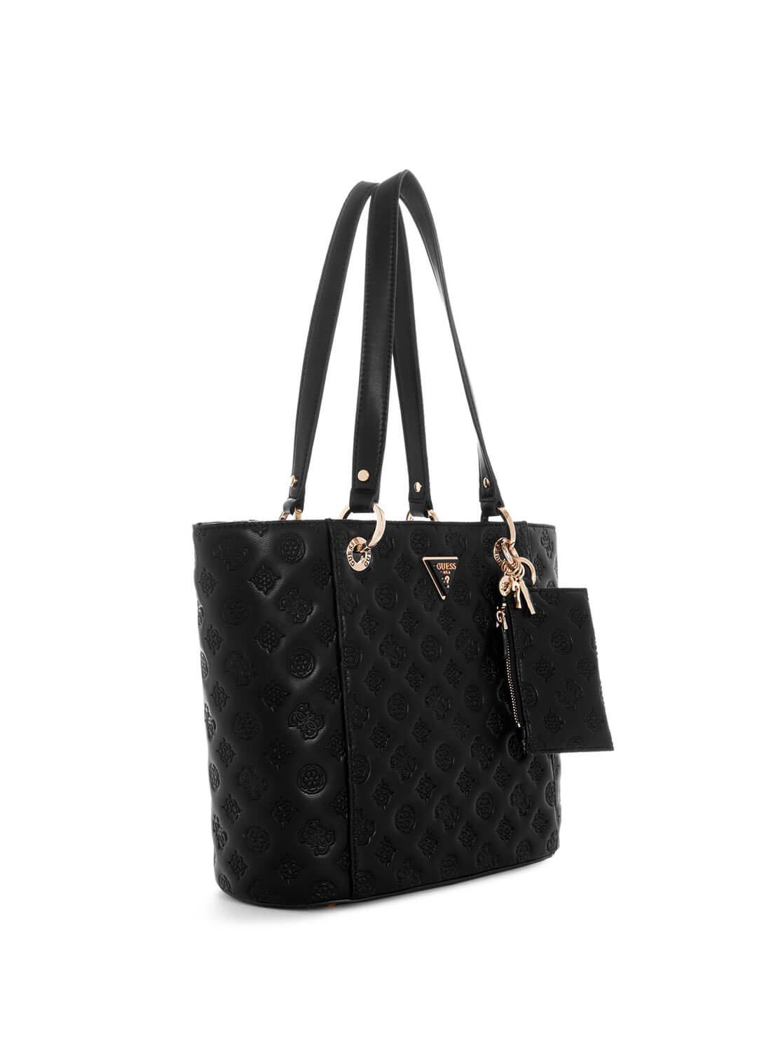 Women's Black Noelle La Femme Small Tote Bag | GUESS Handbags | side view