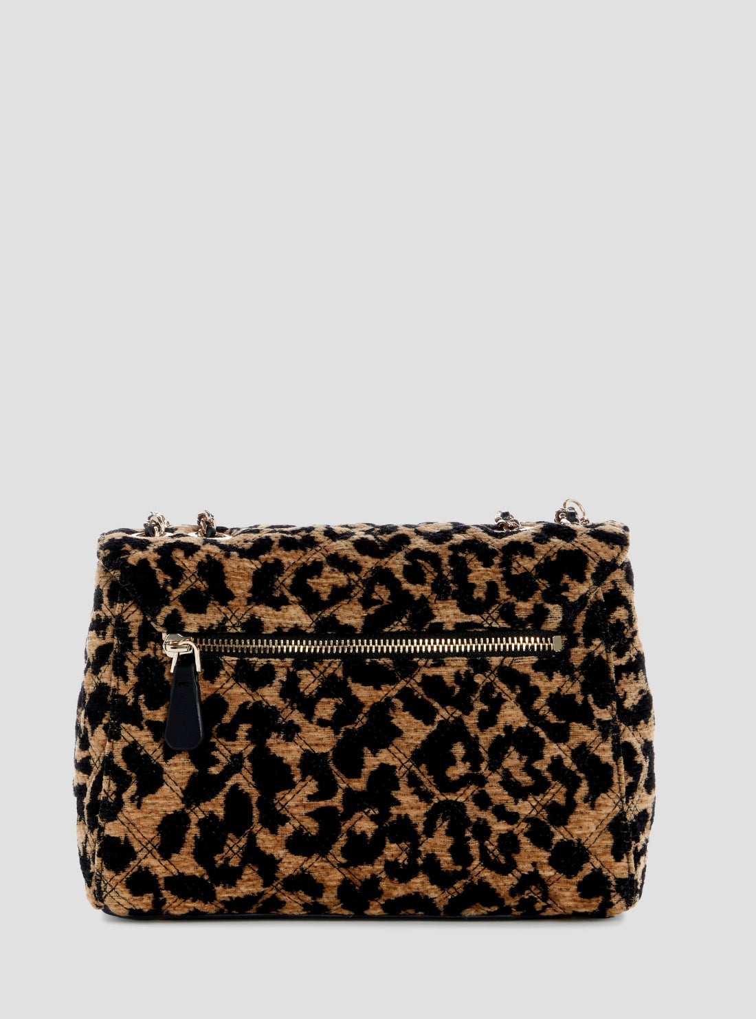 GUESS Womens Leopard Print Giully 2 Convertible Flap Bag LG967320 Back View