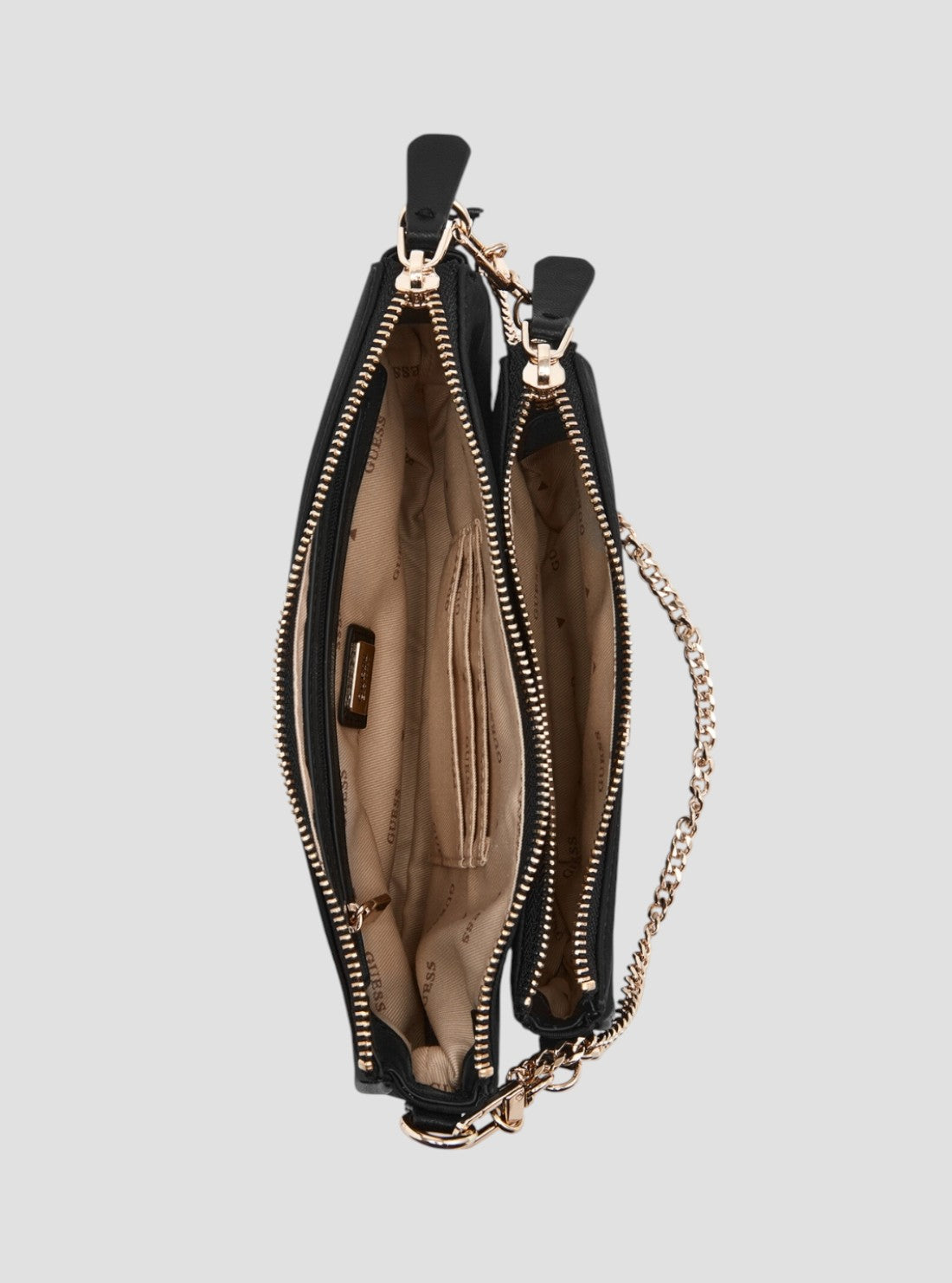GUESS Womens Black Little Bay Mini Crossbody Bag NG811670 Inside View